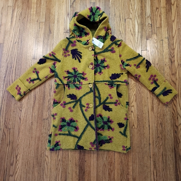 Kaktus Art To Wear Womens Wool Blend Floral Jacket Size Small Made in Italy NEW - Picture 1 of 10